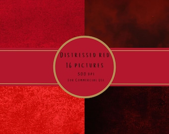DISTRESSED Red GRUNGE & Textures BACKGROUND for Digital Creations, Instant Download Printable Papers Pack