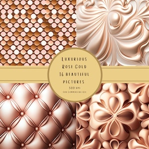 Luxurious Rose gold digital paper, rose gold metallic, foil, and sequin digital paper. Perfect for DIY Projects
