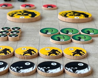 32 Stück Abstrakte Feind Token: Hartholz DND/RPG Marker