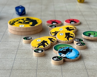 20 Stück Abstrakte Feind Token: Hartholz DND/RPG Marker