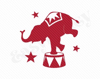Circus Elephant Silhouette SVG Clipart | Cutting Machine Art for DIY Projects | Instant Download