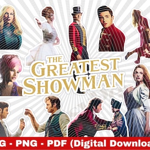 Bundel Circus Showman Kleur Hoge Kwaliteit, Circus Karakter Showman Stickers, Digitaal Bestand, Direct Downloaden, The Greatest Showman Png, Jpg,