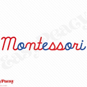 Montessori Digital File - Montessori Word in Alphabet Colors | svg, pdf, png, eps, dxf