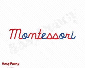 Montessori Digital File - Montessori Word in Alphabet Colors | svg, pdf, png, eps, dxf