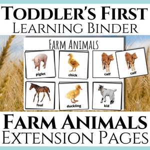 Farm Animals Toddler Learning Binder Extension Pages