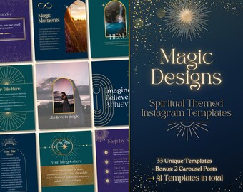 41 Spiritual Instagram Templates | Canva Template | Magical Instagram Template | Instagram Templates | Instagram Post Template |Canva Design
