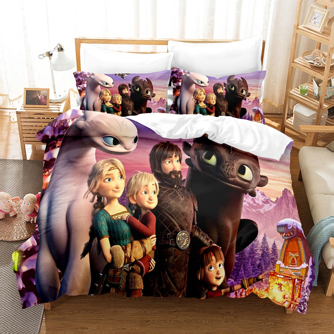 3D Printed How to Train Your Dragon Bedding Set Duvet Cover Etsy