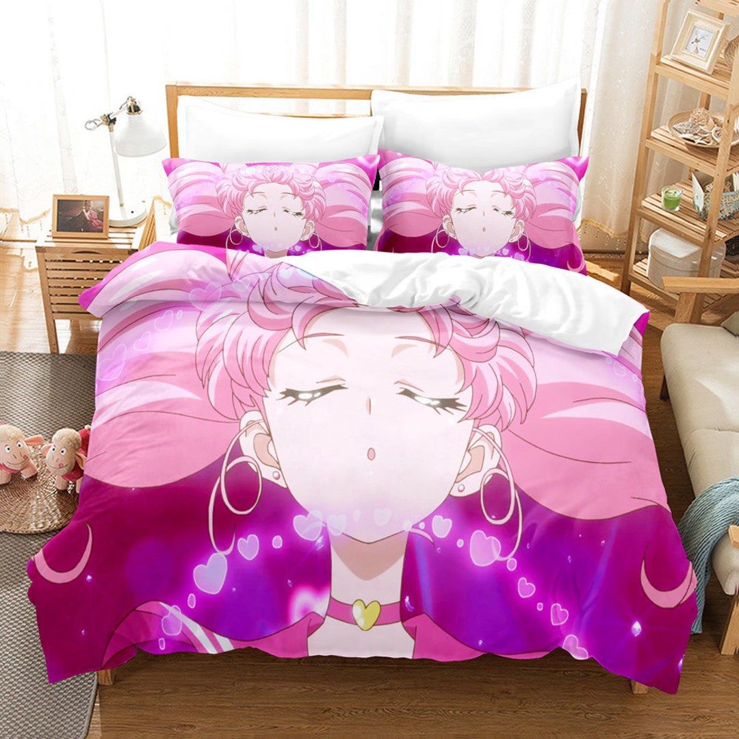 3D Printed Pink Sailor Moon Bedding Set Duvet Cover Set With 1 Etsy