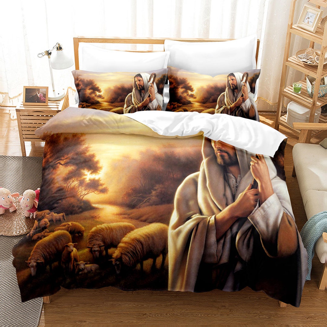 3D Printed Jesus Bedding Set Duvet Cover Set With 1 Duvet Etsy