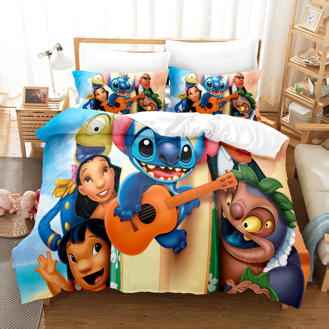 3D Printed Lilo and Stitch Bedding Set Duvet Cover Set With 1 Etsy