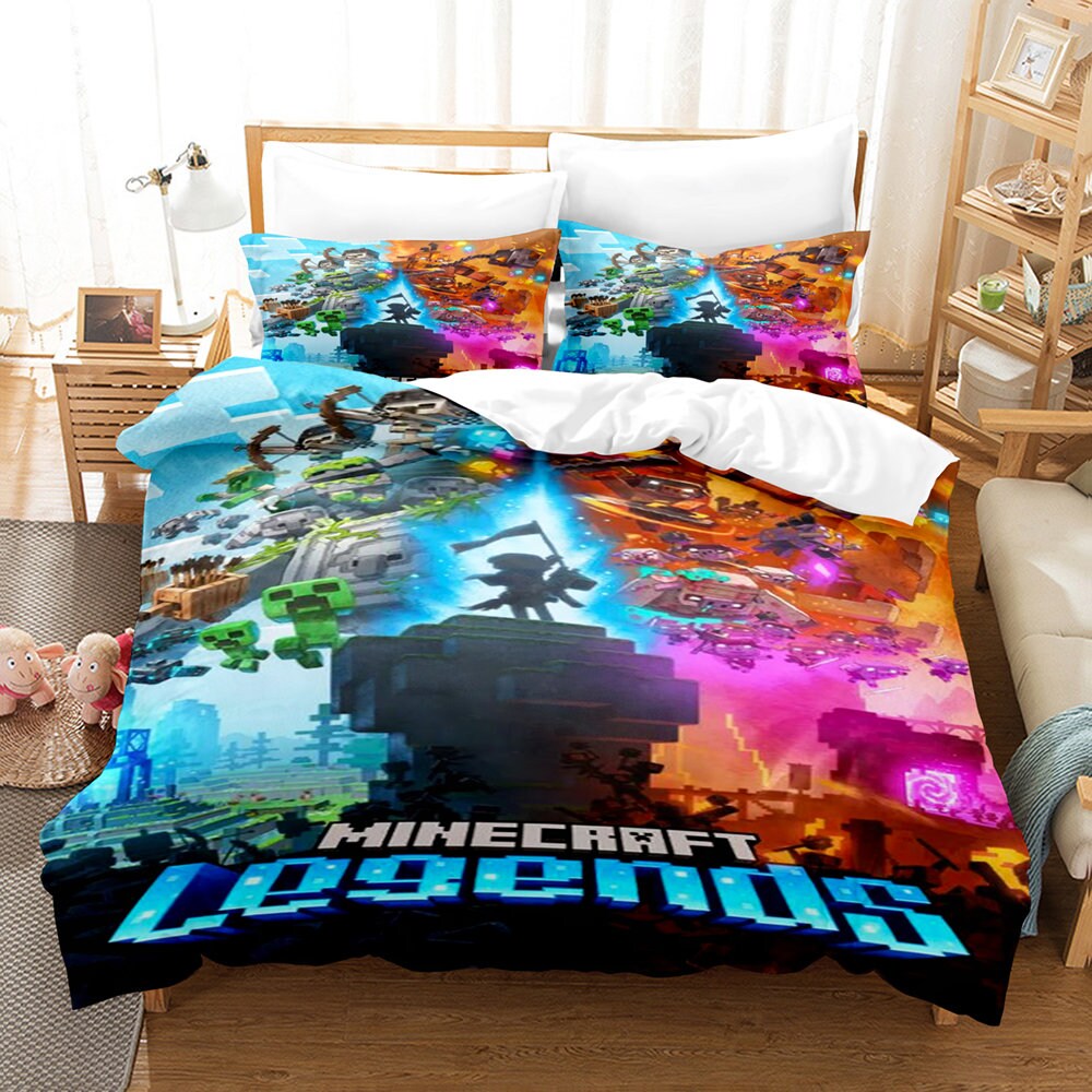 3D Printed Minecraft Bedding Set Duvet Cover Set With 1 Duvet Etsy