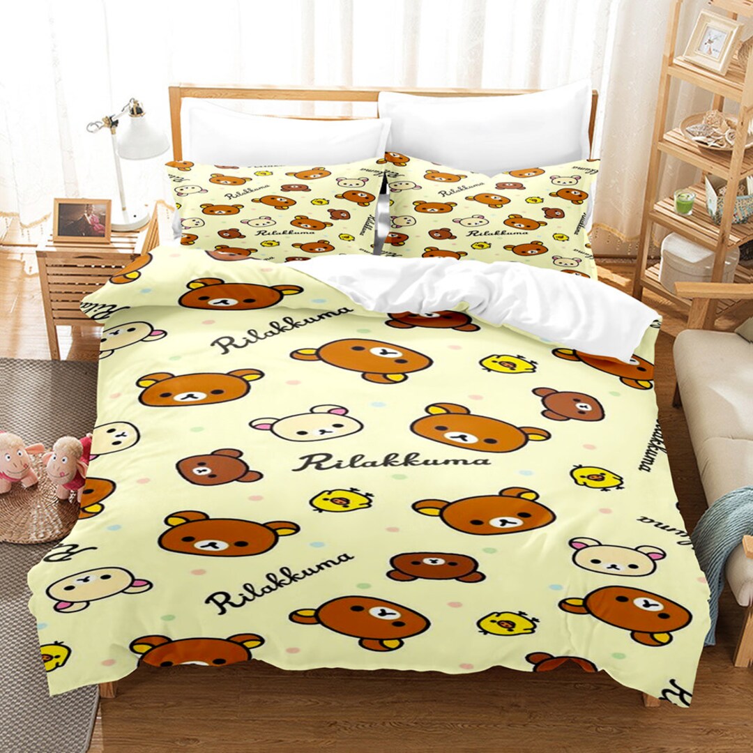 3D Printed Rilakkuma Bedding Set Duvet Cover Set With 1 Duvet Etsy