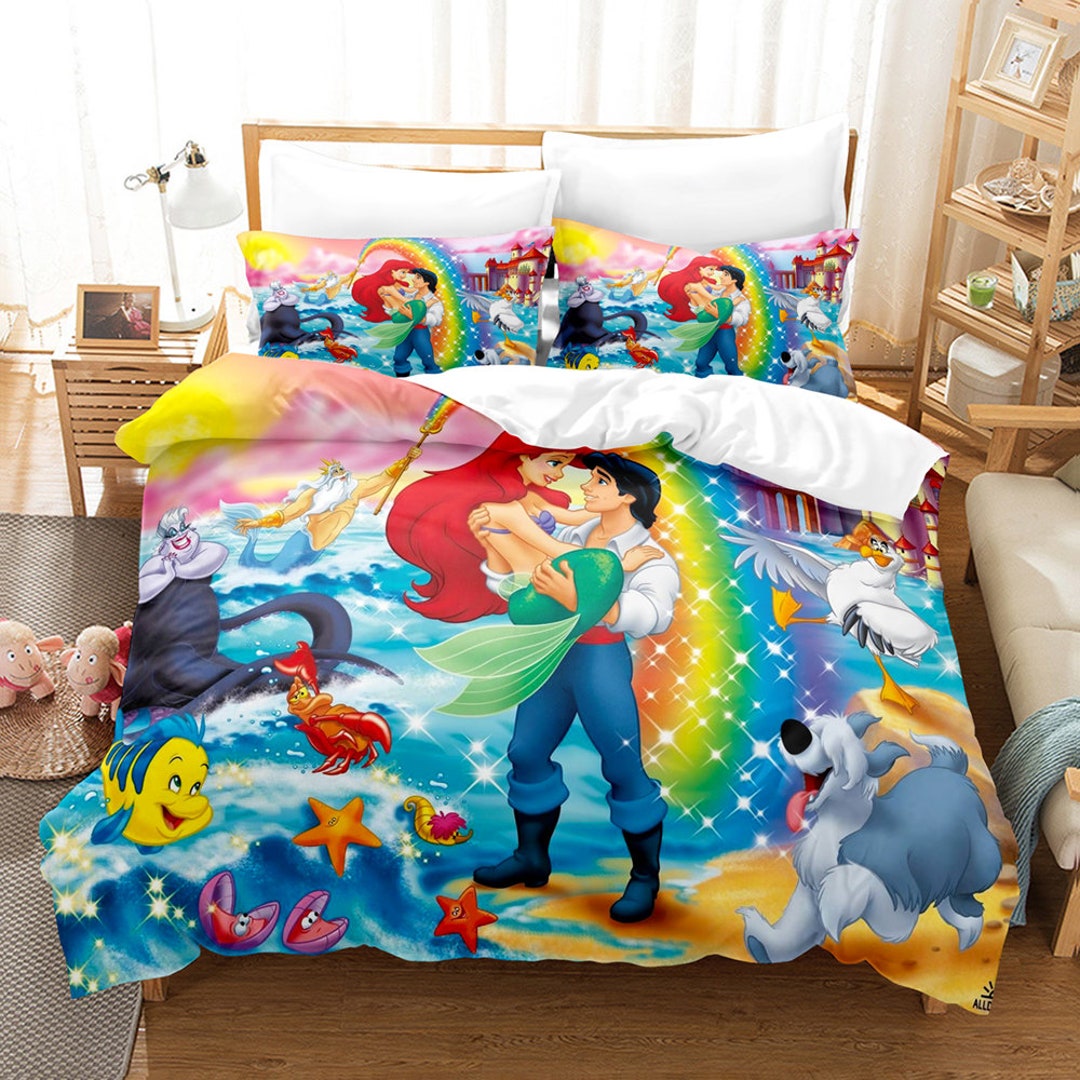 3D Printed Disney the Little Mermaid Bedding Set Duvet Cover Etsy