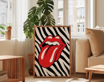 Stone Roses Inspired Poster | Funky Zebra Print Music Wall Art