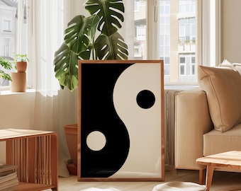Minimalist Yin Yang Wall Art Print