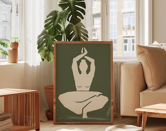 Meditation Abstract Yoga Poster | Minimalist Yoga Wall Art