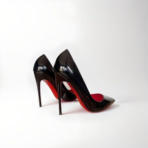 STILETTO PUMPS 6/8/10/12cm high heel patent court shoes made to order - coloured sole, red sole