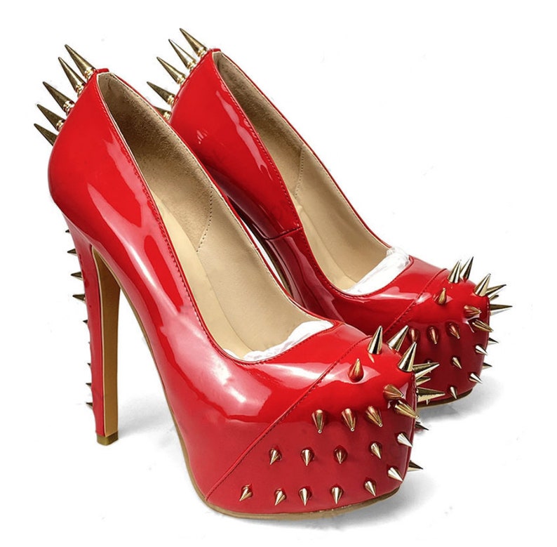 VERY HIGH HEEL Spike Studded Platform Stiletto 15cm Court Etsy