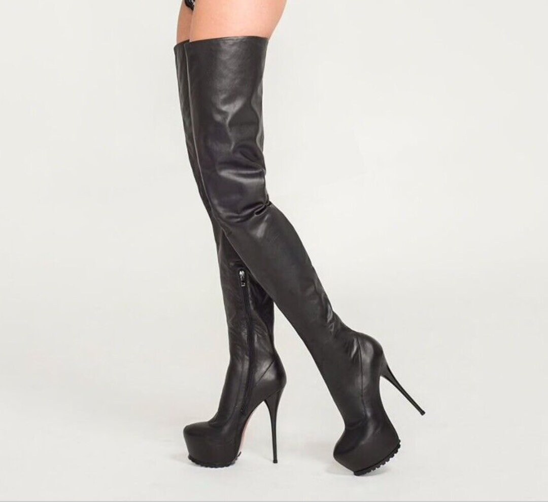 stiletto thigh high boots uk