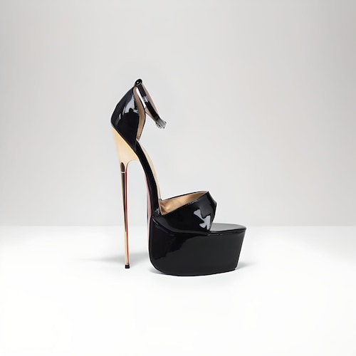 Buy EXTREME HIGH HEEL 22cm Patent Platform Sandals Metal Stiletto UK3 13 EU38 46 Online in India Etsy