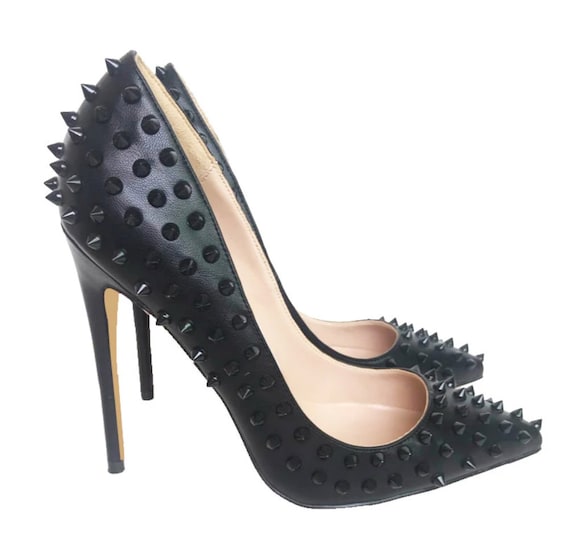 Black Studded Pointed-Toe Slingback Pumps - CHARLES & KEITH US