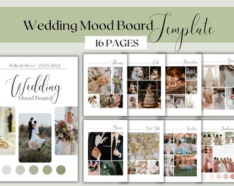 Wedding Mood Board Template: Canva Wedding Planner (Digital Download)