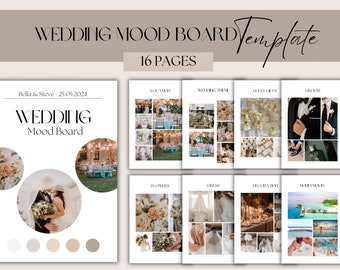 Wedding Mood Board Template: Canva Planner, Theme Design (Digital)