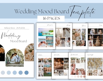 Wedding Mood Board Template | Canva, 16 Pages (Digital)