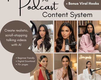 AI Podcast Content System | Create Viral Talking Videos | Content Creator Guide | Instagram Growth Blueprint | Digital Product