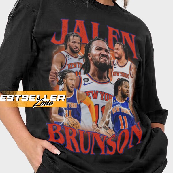 Limited Jalen Brunson Shirt Basketball Vintage 90s Design Retro Bootleg Fans Tshirt Sport American Homage Classic Graphic Tee Unisex BGL475