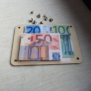 Geldgeschenk Geldkarte aus Holz Wunscherfüller Pusteblume Geburtstag Geldgeschenk für jeden Anlass Bild 3