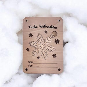 Weihnachtsgeschenk Geldgeschenk Geldkarte aus Holz zu Weihnachten für Mann, Frau, Kinder, Freunde, Familie & Kollegen