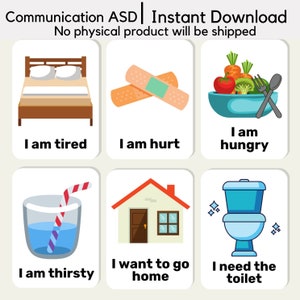 Communicatie Toespraak Flash Cards ASD Instant Download Speciale behoeften leren Kinderen Kinderen Educatief Preschool Peuter