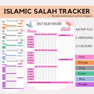 Salah Tracker Prayer Tracker Printable Daily Salah Log Islamic Salah Tracker Prayer Tracker Printable Daily Salah Log Islamic