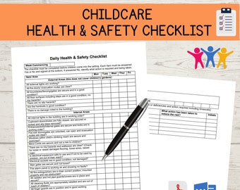Child Care Health and Safety Checklist Daycare Child Minding Requirements EYFS Policy Nursery Cleaning Risk Assessment