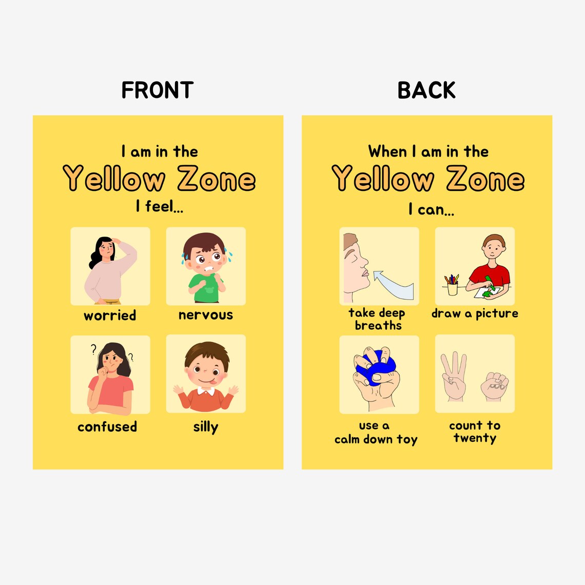 Zones of Regulation Cards, Self Regulation Cards, Lanyard Printable ...