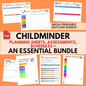 Tagesmutter Planer, Tagesmutter Planer, Formulare, Risikobewertungen, Checklisten, Planung, Vorschule EYFS Ofsted Journal