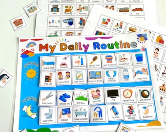 Daily Routine Chart Home School Routine Cards Children Kids Day Chart Reward Preschool Toddler Behaviour Autism Special Needs