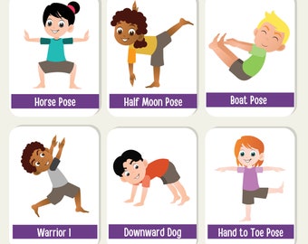 Yoga Poses Positions Flash Cards Children Preschool Educational Activity SEN KS1 KS2