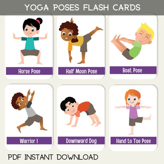 Full Size Kids Yoga Pose Cards - Set #2 : Kumarah