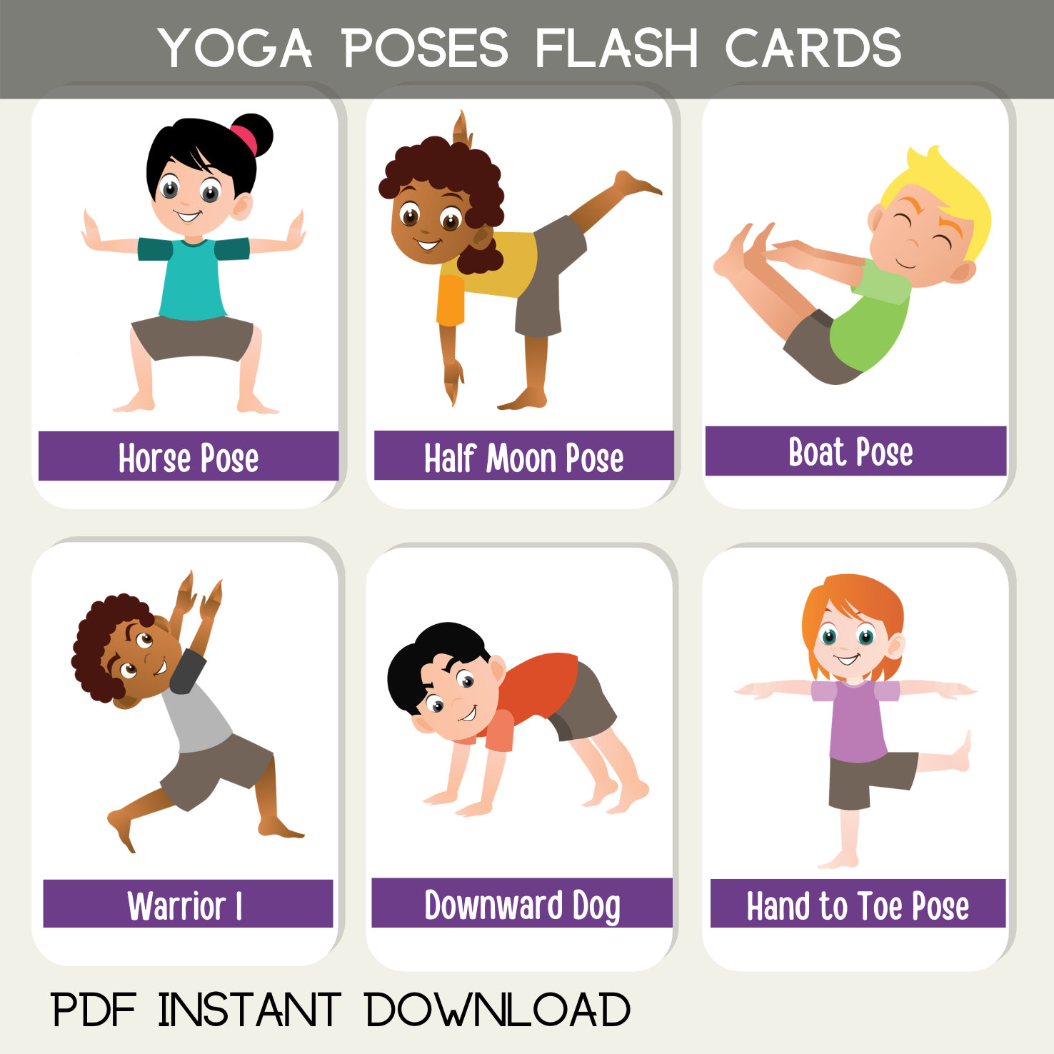 Yoga Asanas Charts Poster for Kids - Ekdali