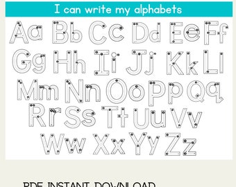 Alphabet Tracing Mat Practice Writing Children Kids Preschool First Words Printable Download PDF