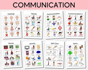 Non Verbal Communication Visual Board Flash Cards, Special Needs, Autistic Children, Autism , Speech Aid