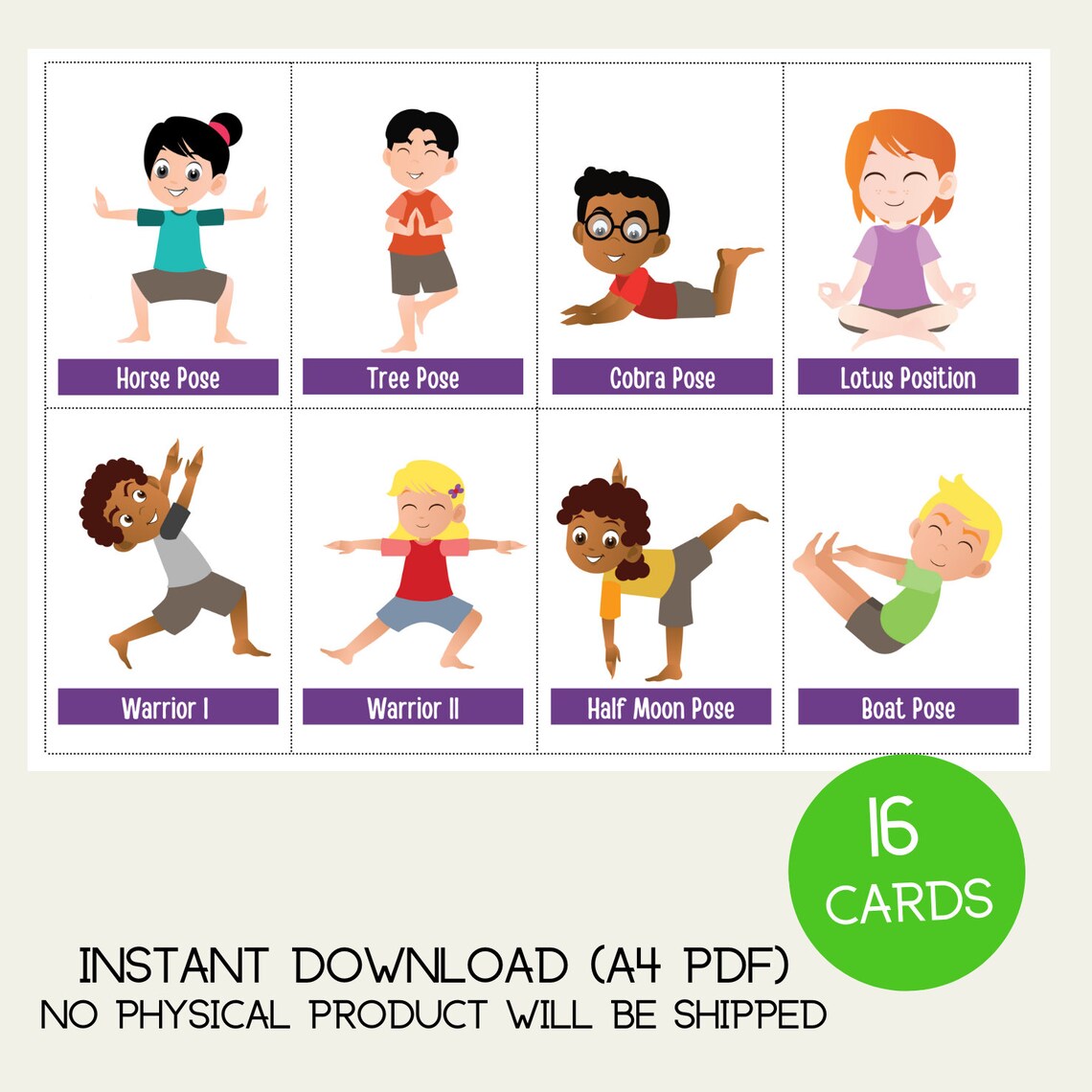 Yoga Poses Positions Flash Cards Children Preschool Educational Activity SEN KS1 KS2 Etsy