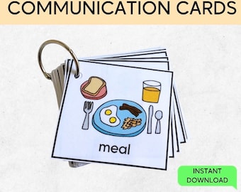 Communication cards, speech flash cards, non verbal cards, special needs autism, autistic children, communication board, printable