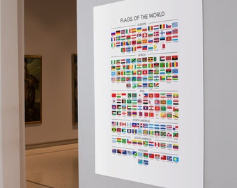 Pôster Bandeiras Do Mundo 40x60cm - Educativo Para Sala De Aula