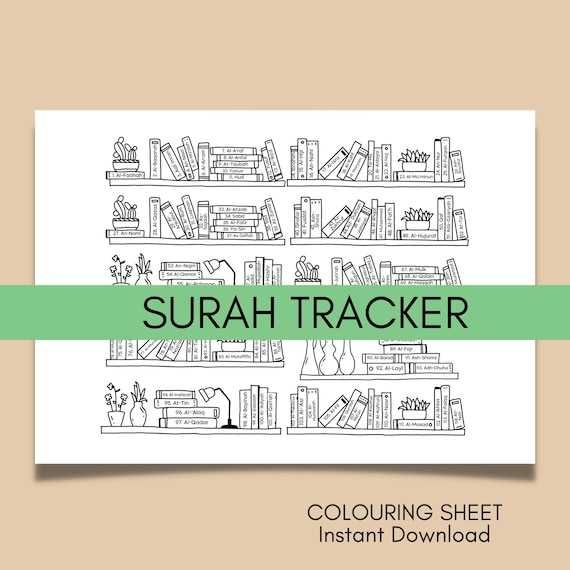 Surah Tracker, Quran Tracker, Checklist, Children Islamic Education, Colouring Sheet, Printable, Juz Amma, Memorisation Tracker, Muslims