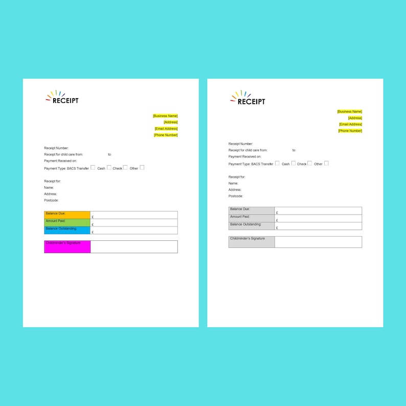 Day Care Receipt Template Childminders Nursery Child Care Finance Day Care Receipt Template Childminders Nursery Child Care Finance