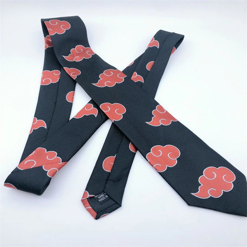 Mens Ties Novelty Neckties Akatsuki Tie Costume Print Etsy