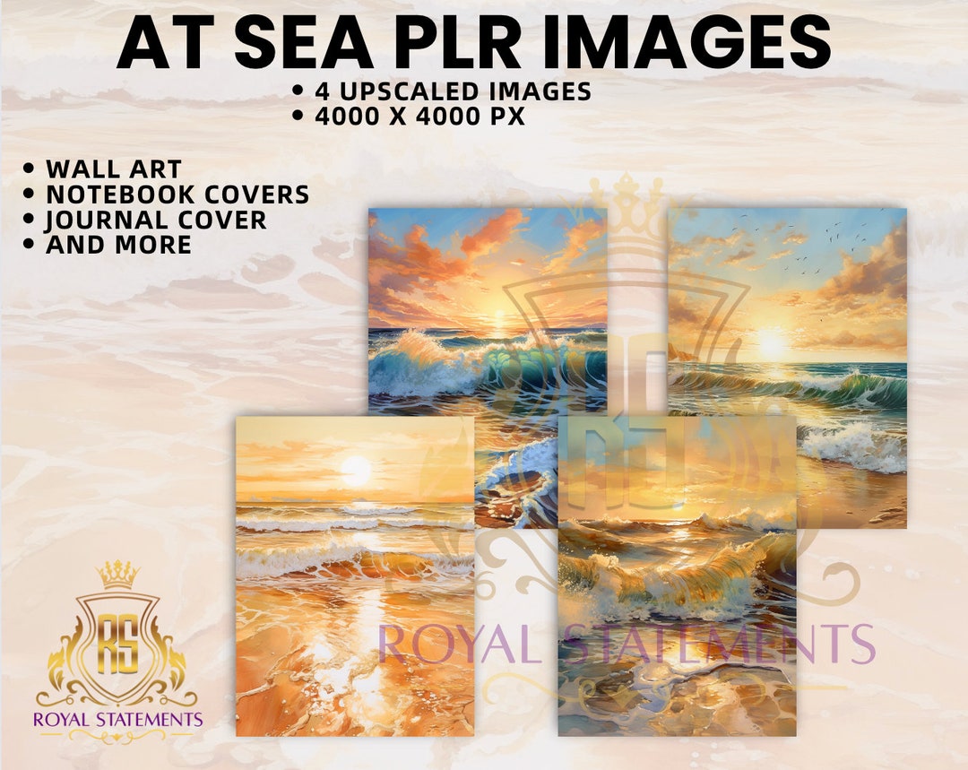 At Sea AI Art PLR Images, AI Art Images, Private Label Rights Art Etsy